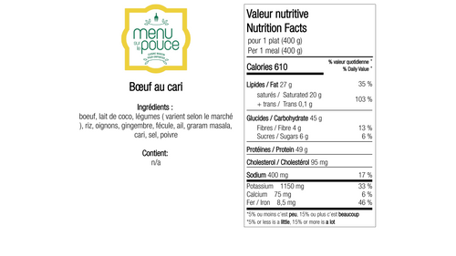 Beef Curry – 400g