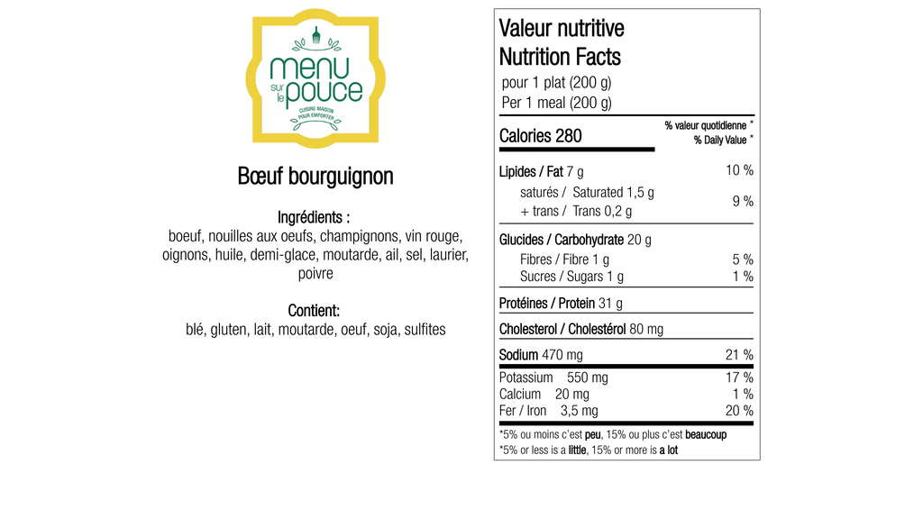 Bœuf bourguignon - 200g