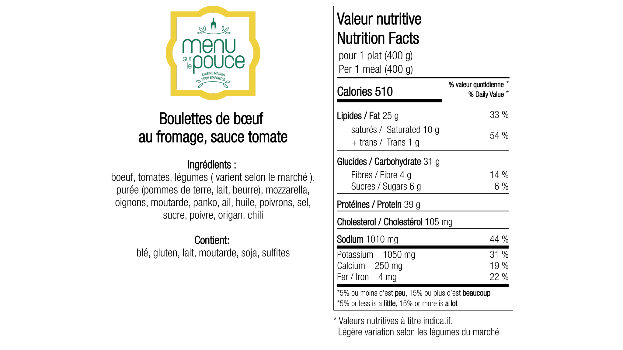 Boulettes de bœuf au fromage - 400g