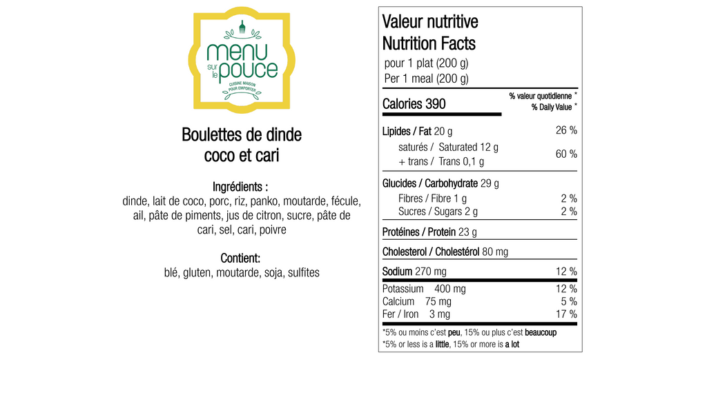 Turkey Coconut Curry Meatballs – 200g