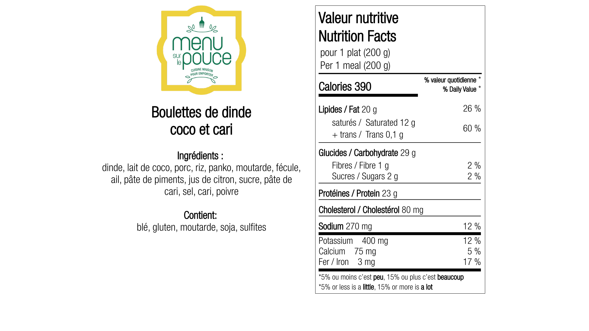 Turkey Coconut Curry Meatballs – 200g