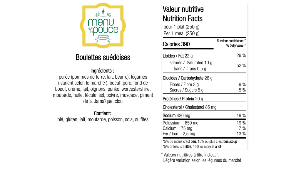 Boulettes suédoises - 400g