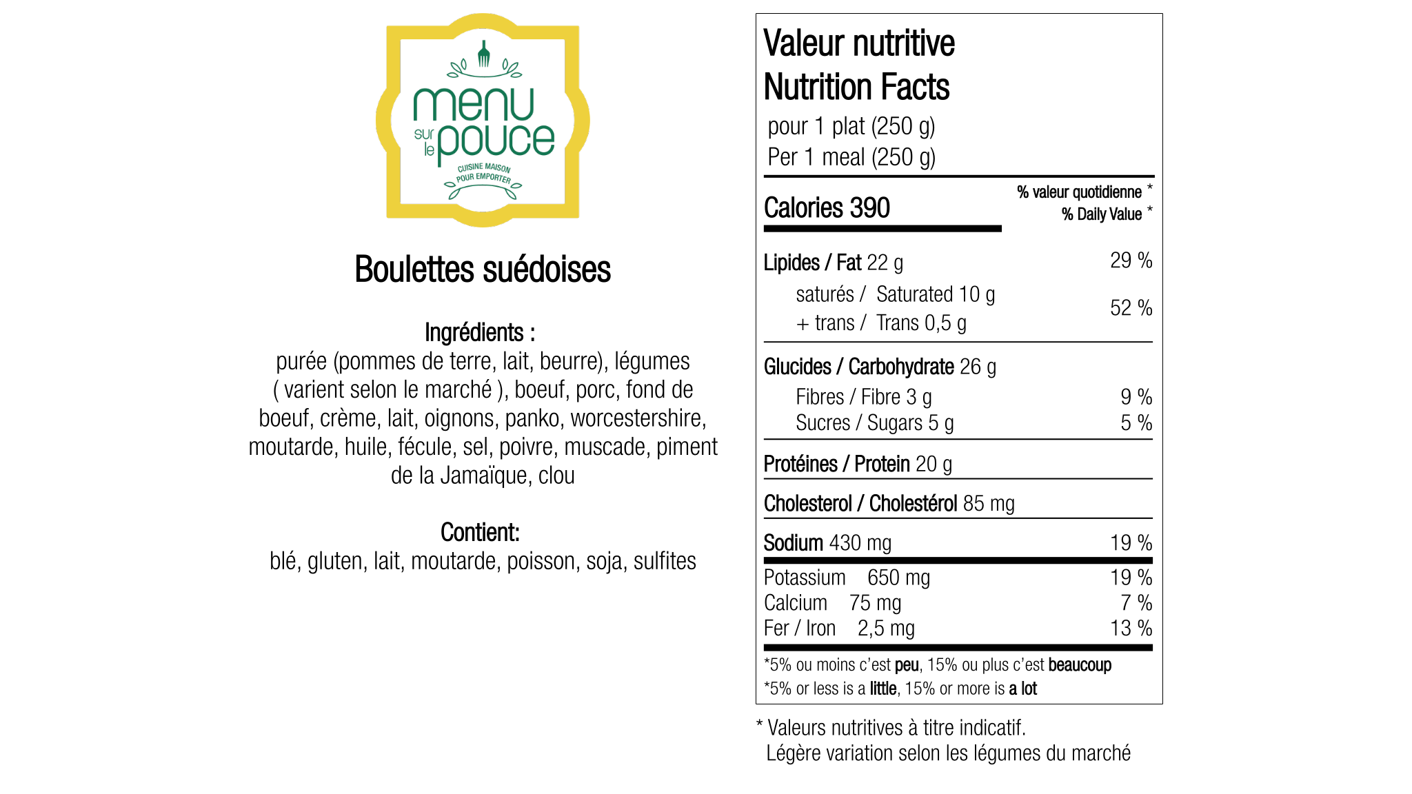 Boulettes suédoises - 400g