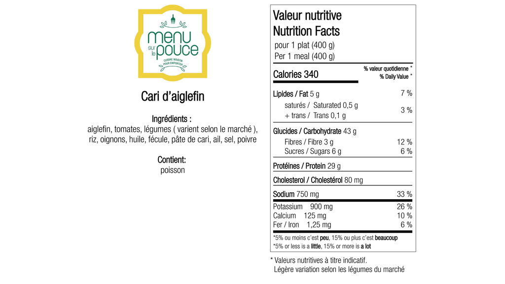 Cari d'aiglefin  - 400g