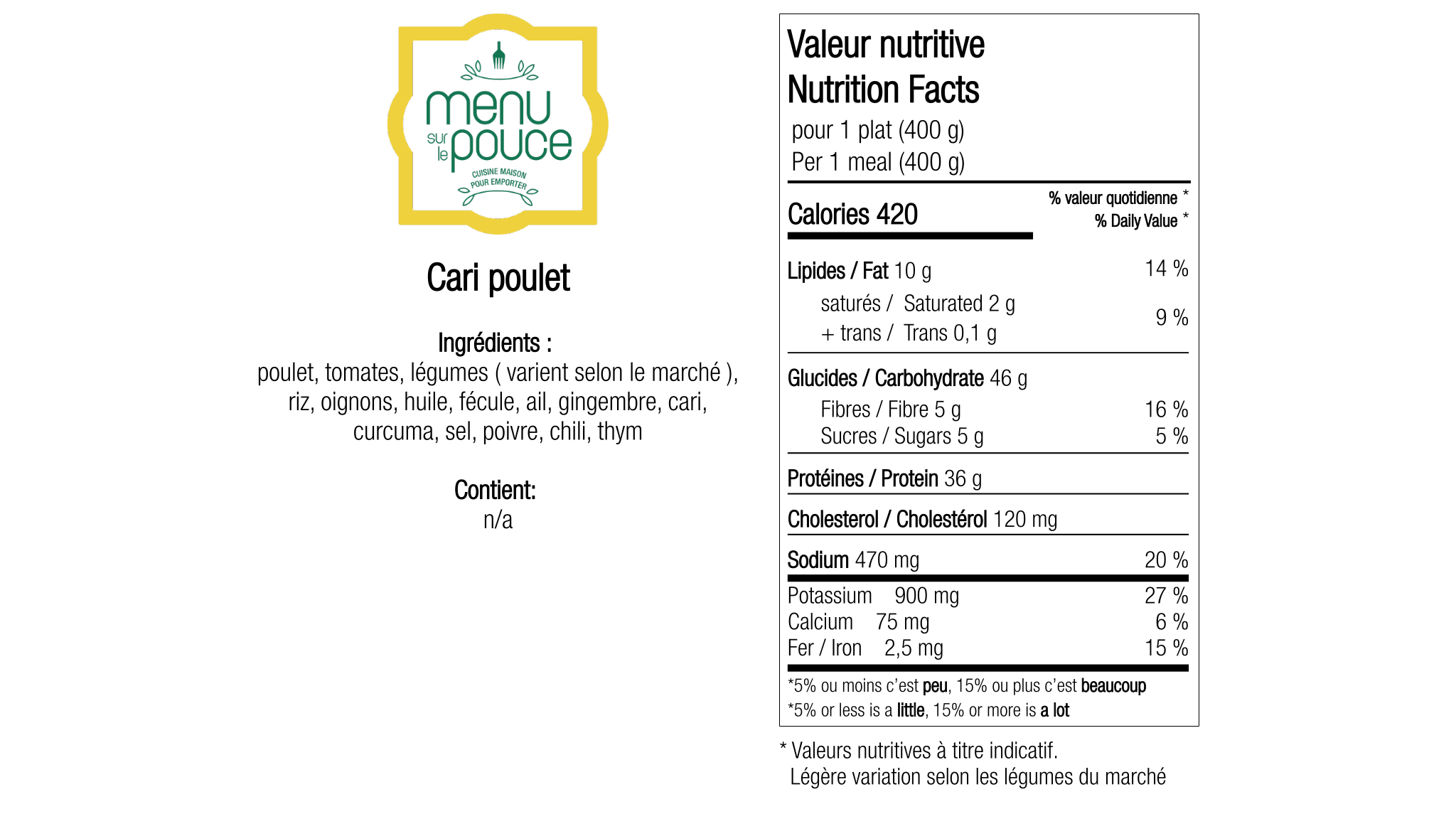 Cari poulet - 400g