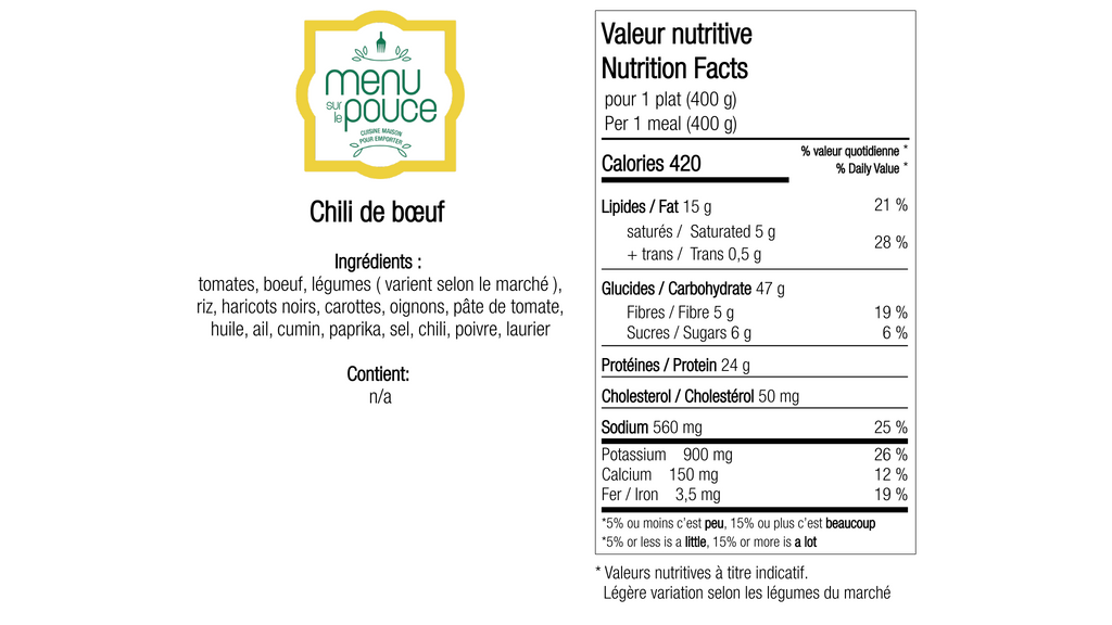 Beef Chili – 400g