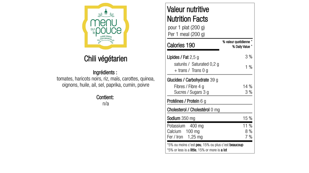 Chili végétarien - 200g