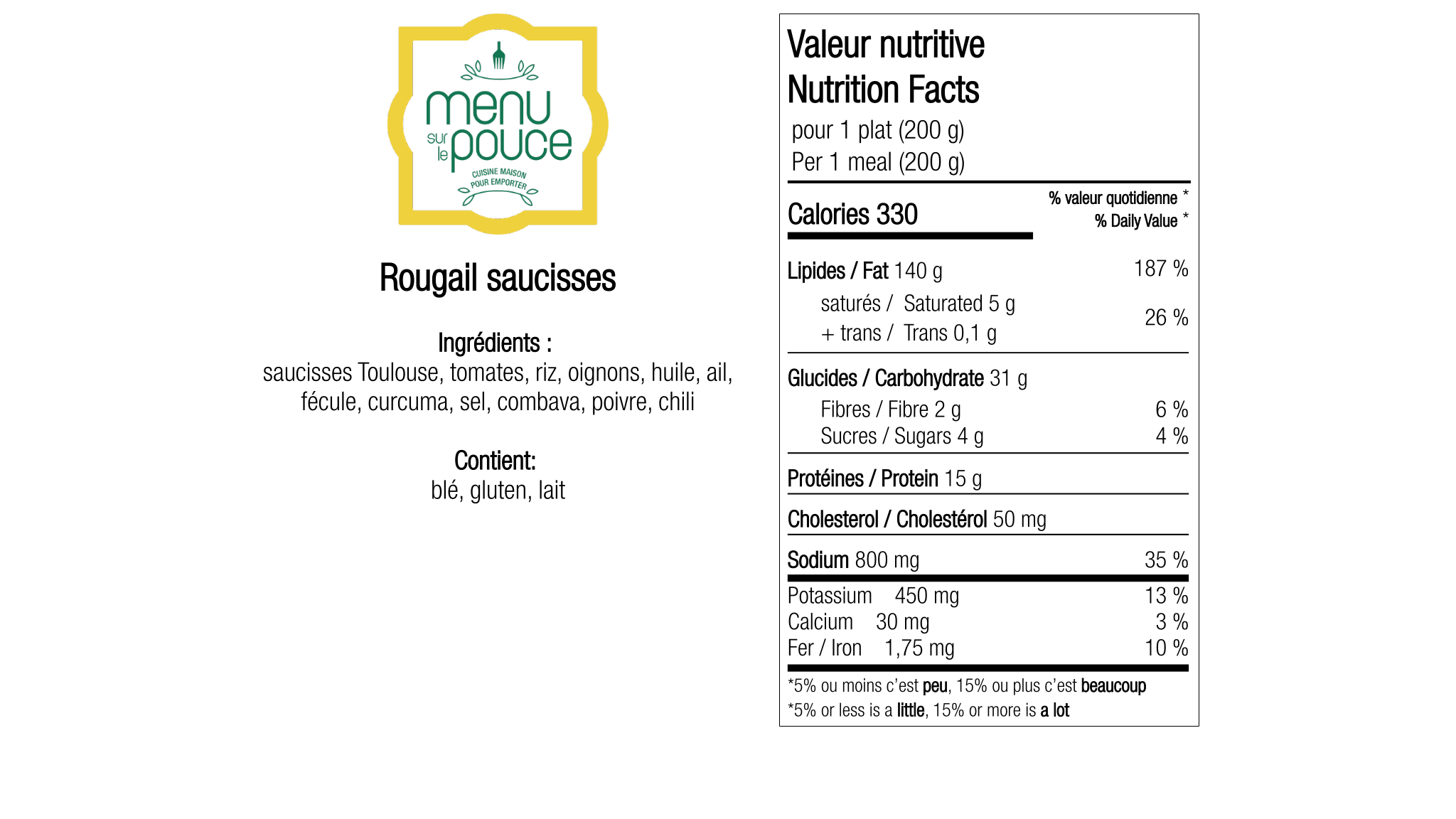 Rougail saucisses - 200g