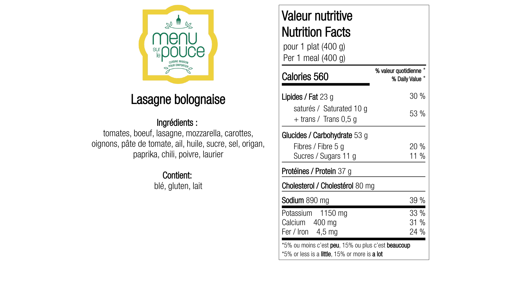 Lasagne bolognaise - 400g
