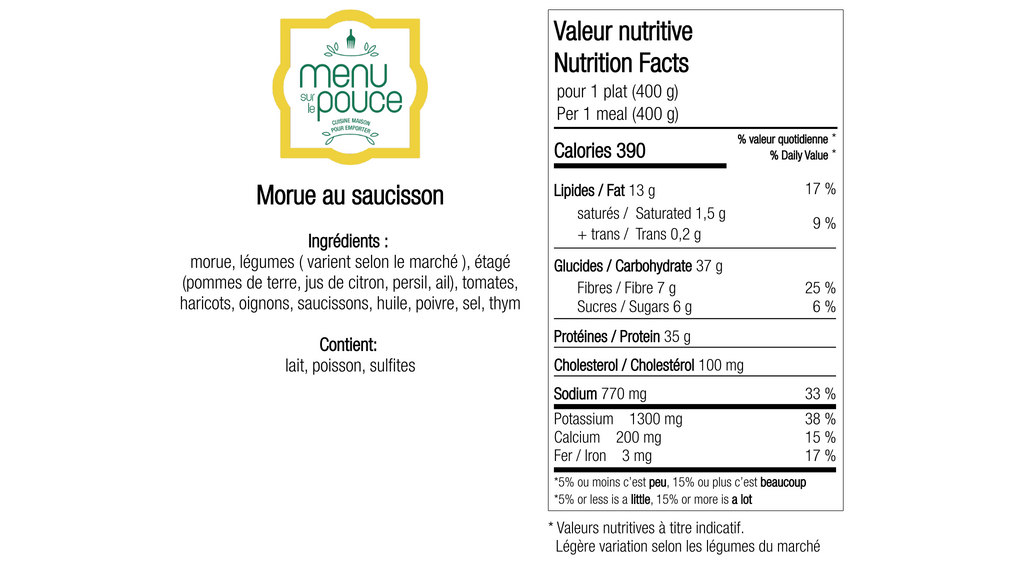 Morue au saucisson - 400g