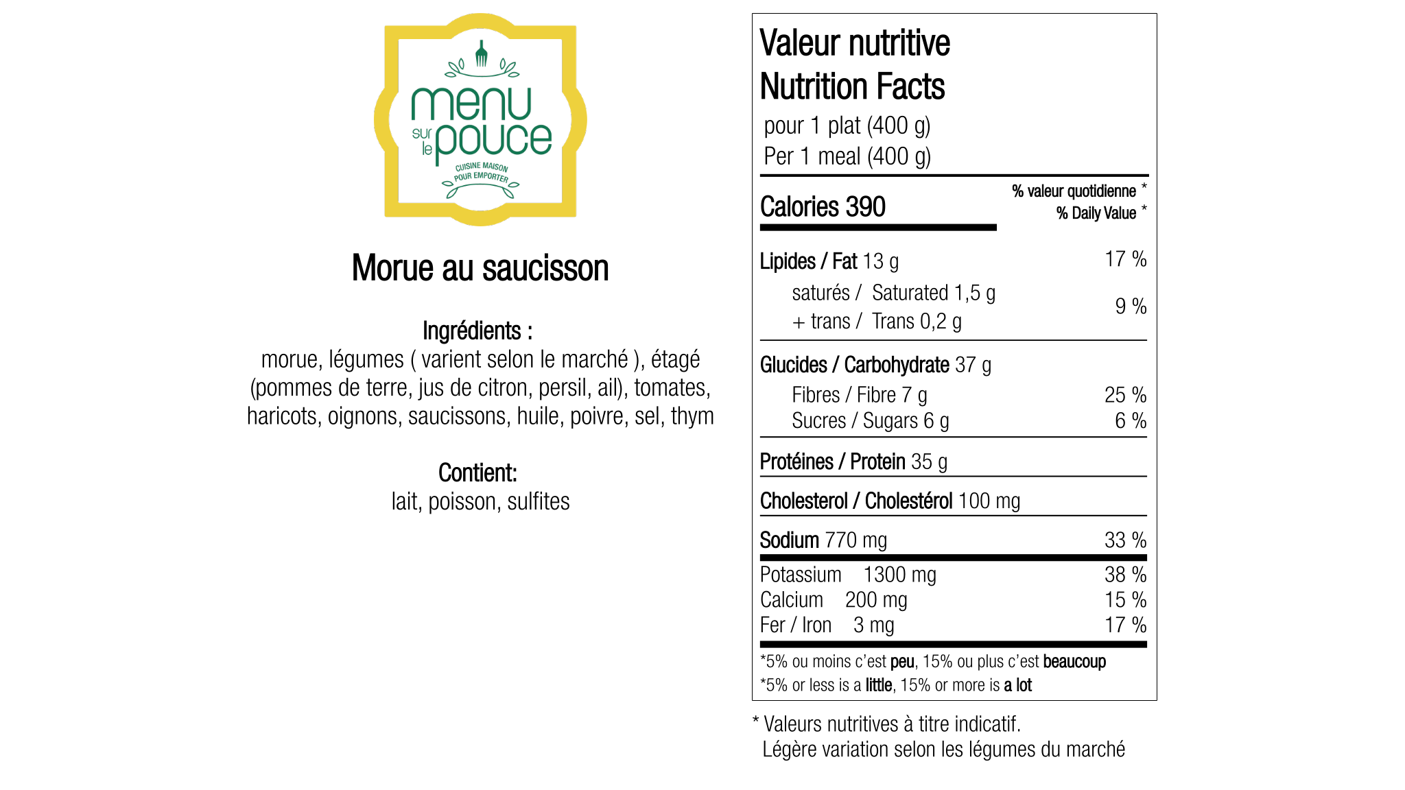 Morue au saucisson - 400g